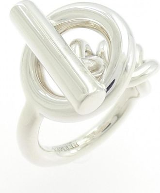 Herm&egrave;s Silver Silver 925 Band Ring (Pre-Owned)