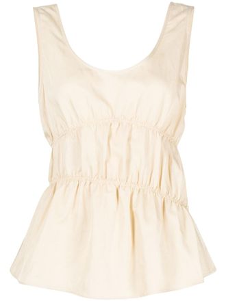 GOEN.J Top smanicato con ruches - Giallo