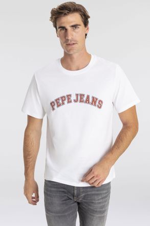 Pepe Jeans London T-Shirt PEPE JEANS CLEMENT, Herren, Gr. XXL, weiss (wei&szlig;), Jersey, Obermaterial: 100% Baumwolle, bedruckt, regular fit, Rundhals, Shirts T-Shirt