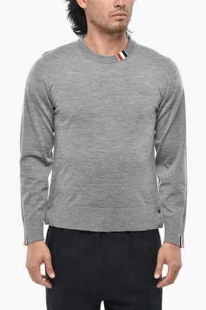 Thom Browne Maglia Girocollo Relaxed Fit in Lana Vergine Thom Browne