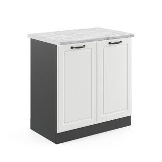 Vicco Armario Bajo Para Fregadero R-line, Blanco Casa De Campo, 80 Cm, Et M&aacute;rmol