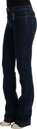Costume National Womens Blue Cotton Bootcut Flared Jeans Clothing