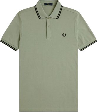 Fred Perry M3600 Twin Tipped Polo - Heren - Polos - Groen - M - Katoen - Tops