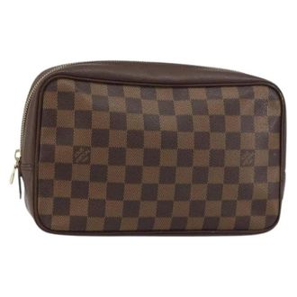Louis Vuitton Pre-owned Clutches, female, Brown, Size: ONE SIZE Pre-owned Vintage Damier Ebene Clutch