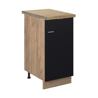 Vicco Mueble Bajo De Cocina Fame-line, Rayas Negras, 40 Cm, Et Roble