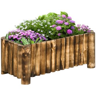OUTSUNNY Raised Flower Bed Wooden Rectangualr Planter Container Box Wood 4 Feet | TJ Hughes