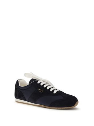 Prada Suede and Nylon Mixed Material Sneaker - Black