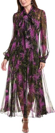 Oscar De La Renta Oscar De La Renta Chrysanthemum Silk Maxi Dress