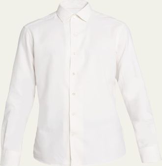 Ermenegildo Zegna Mens Cashco Cashmere and Cotton Classic-Fit Sport Shirt