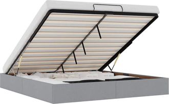 vidaXL Estructura De Cama Otomana Sin Colch&oacute;n Gris Claro 200x200 Cm Vidaxl