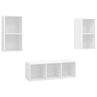 Berkfield Home 3 Piece TV Cabinet Set White Engineered Wood