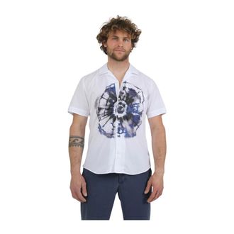 Tintoria Mattei Camicia Mezza Manica - Heren - Korte mouwen Overhemden - Wit - L - Overhemden