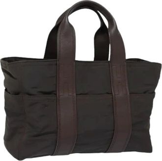 Herm&egrave;s Pre-owned Tote Bags, female, Brown, Size: ONE SIZE Pre-owned Vintage Nylon Handbag