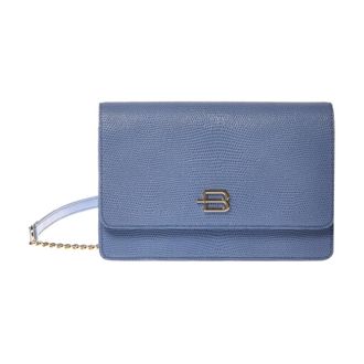 Baldinini Lizard Print Wallet with Chain - female - Baldinini - Wallets & Cardholders - Blue - ONE SIZE - Accessories