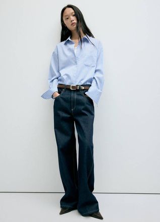 Mango Camicia dritta righe marrone - Donna - XS - MANGO