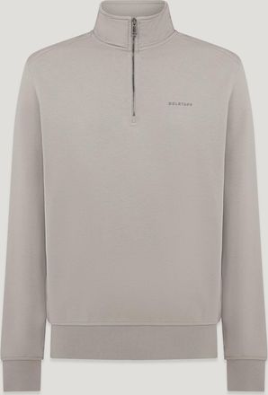 Belstaff Alloy Quarter Zip Sweatshirt Mens Cotton Fleece Cement Grey Size 2XL