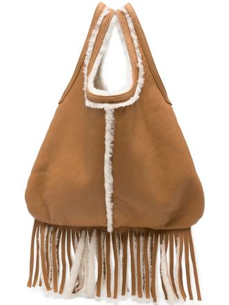 Liska Tasche fringe-details leather shoulder bag - unisex - Leather - One Size - Brown