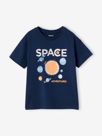 Vertbaudet T-Shirt gar&ccedil;on motif brillant space bleu nuit