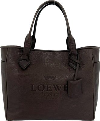 Loewe Brown Leather Handbag Shoulder Bag Tote Bag (Pre-Owned)