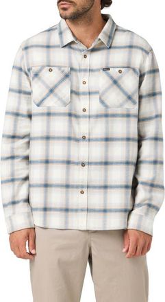 O'Neill Coastline Plaid Stretch Cotton Flannel Button-Up Shirt in Tofu at Nordstrom, Size Xx-Large