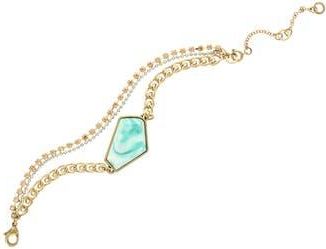 Olivia Welles Gold Plated Mixed Chain & Organic Shape Stone Bracelet in Gold /Blue at Nordstrom Rack