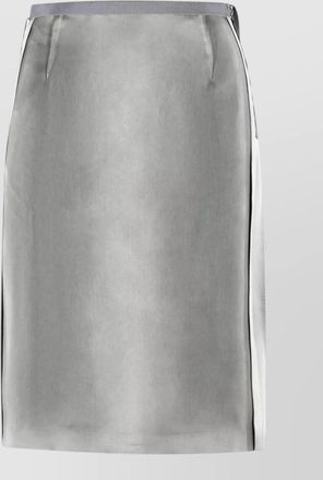 Maison Margiela viscose midi skirt contrast waistband stripe