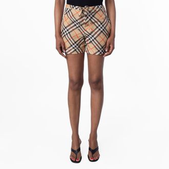 Burberry Classic Check Silk Shorts, Brand Size 8 ( US Size 6 )