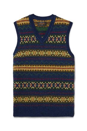 Beams Plus Fair Isle Wool-Blend Sweater Vest