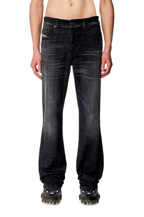 Diesel Bootcut Jeans Regular Waist 1998 D-Buck, Black/Dark grey, Button fly
