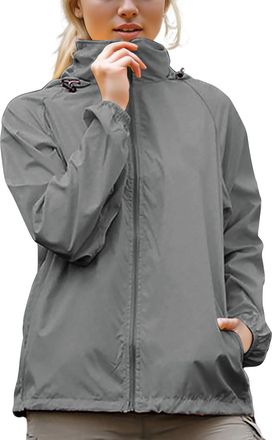 Generic Flodxo Rain Jacket for Women Uk Packable Waterproof Jackets Lightweight Outdoor Windproof Raincoat Plus Size Sun Protection Hoodie Functional Windbrea