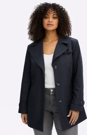 Sheego Outdoorjacke SHEEGO, Damen, Gr. 44, tiefblau, 64% Baumwolle, 36% Polyester, unifarben, Jacken Outdoorjacke