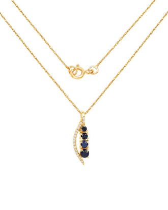 Diana M. Jewels Fine Jewelry 14K 0.40 Ct. Tw. Diamond & Sapphire Pendant