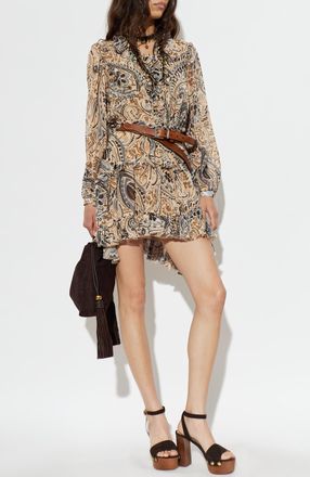 Etro Dress With Ruffles, Womens, Beige