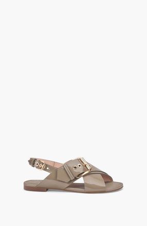 AGL Summer Criss Cross Sandal in Khaki Patent at Nordstrom, Size 38.5