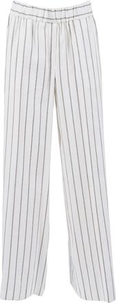 PESERICO Woman Trousers Striped Straight-Leg Pants