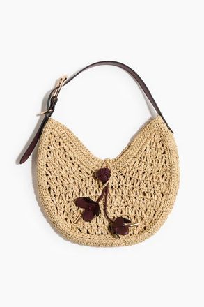 H&M Straw Shoulder Bag in Beige at Nordstrom