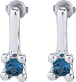 UNOde50 Drop Earrings With Blue Cubic Zirconia in Silver at Nordstrom