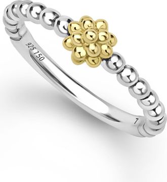 Lagos Caviar Icon Bead Ring in Silver at Nordstrom, Size 8