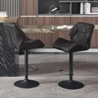 Woltu Woltu 2x Sgabelli Da Bar Design Con Schienale, Nero