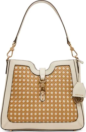 Anne Klein Straw Bucket Bag in Natural-Pearl White at Nordstrom Rack