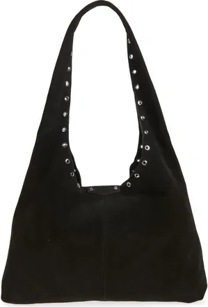 Rebecca Minkoff Industry Suede Slouchy Hobo Bag in Black at Nordstrom