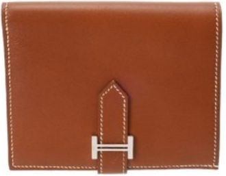 Herm&egrave;s Fauve Leather Wallet (Bi-Fold) (Pre-Owned)