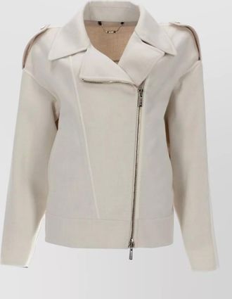 Moorer coat long sleeves notched lapels epaulettes