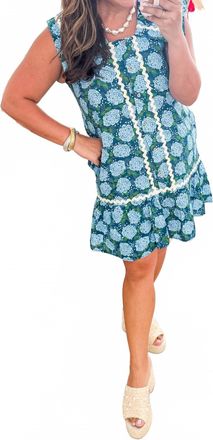 THML Clothing Blooming In Cape Cod Dress In Blue