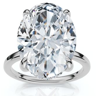 Pompeii3 Certified 5.08CT Oval Diamond Hidden Halo Engagement Ring 14k Gold Lab Grown
