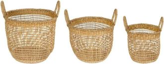 Andrea House Andrea House Ax22212 Set De 3 Cestas De Fibra Vegetal Beige - Ref: Ax22212