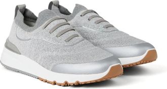 Brunello Cucinelli Techno Cotton Knit Sneakers With Heat-bonded Details
