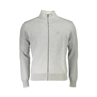 North Sails Cardigans, male, Gray, Size: 2XL Brown Cotton Men Cardigan High-Neck