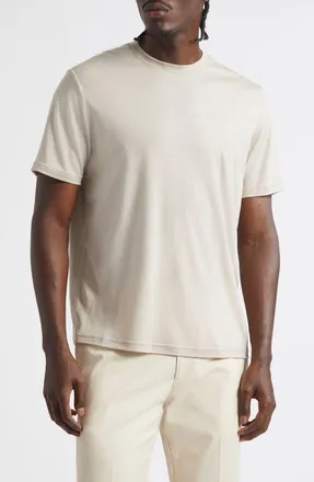Herno Solid Wool Jersey Crewneck T-Shirt in 1985 Champagne at Nordstrom, Size Xx-Large