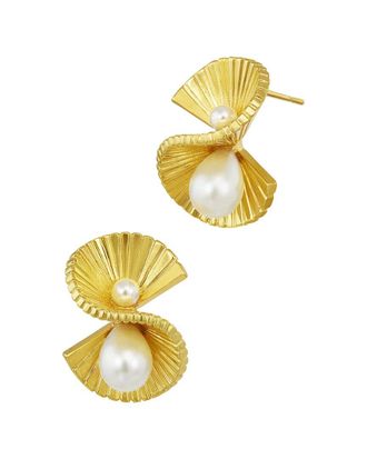 Savvy Cie Jewels 18K Plated 3-6Mm Pearl Stud Earrings